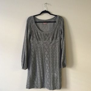 Juicy Couture Gray Cable Stripe Dress